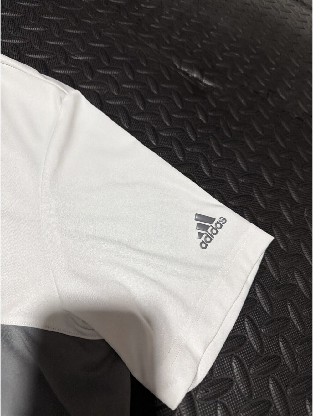 Adidas Golf Polo Shirt Mens Large White Gray Pierce Logo Performance - Picture 5 of 9